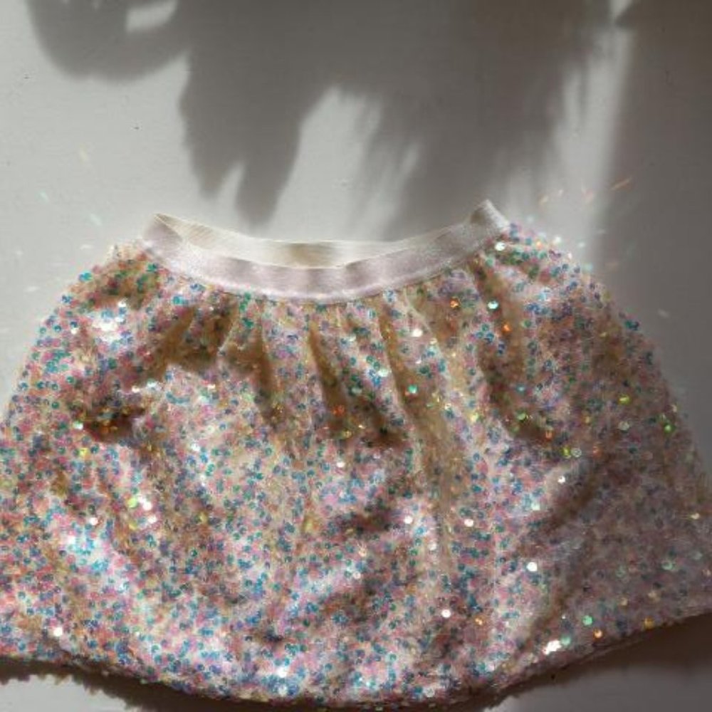 Cat & Jack Girls' Cream Sequin Tutu